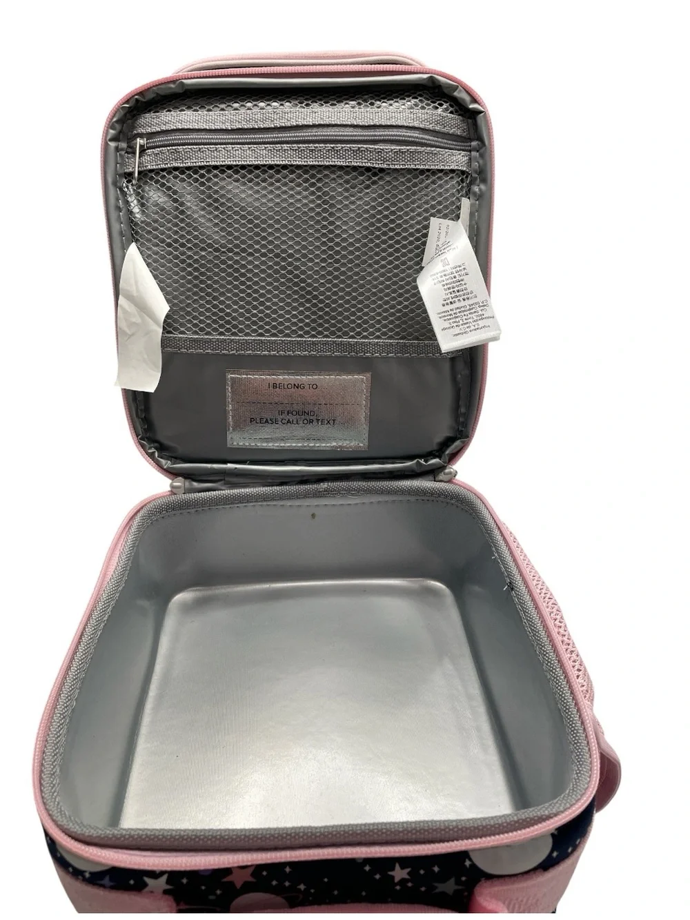 Pottery Barn Kids Mackenzie Pink Navy Glow-in-the-Dark Moons Lunch Box NWT